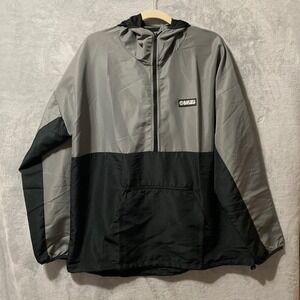 Black Rifle Coffee Company Mens XL Windbreaker Half Zip Anorak Jacket Gray Black